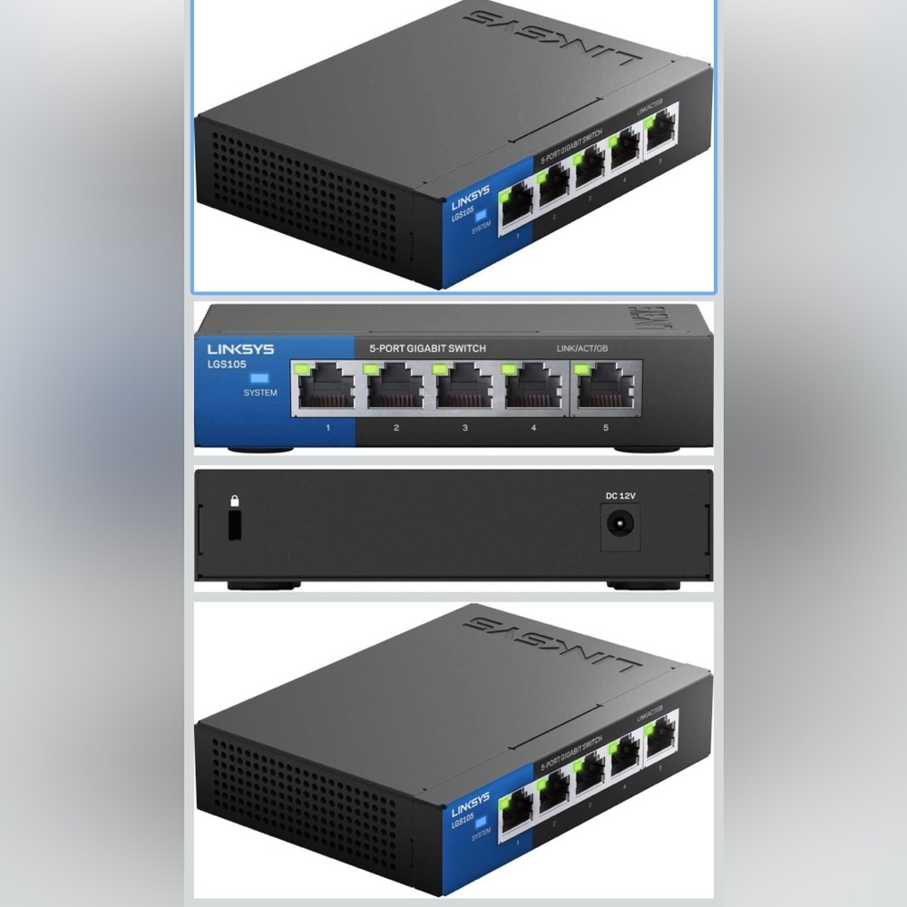 Linksys Black Wired Router with 5 Ethernet Ports